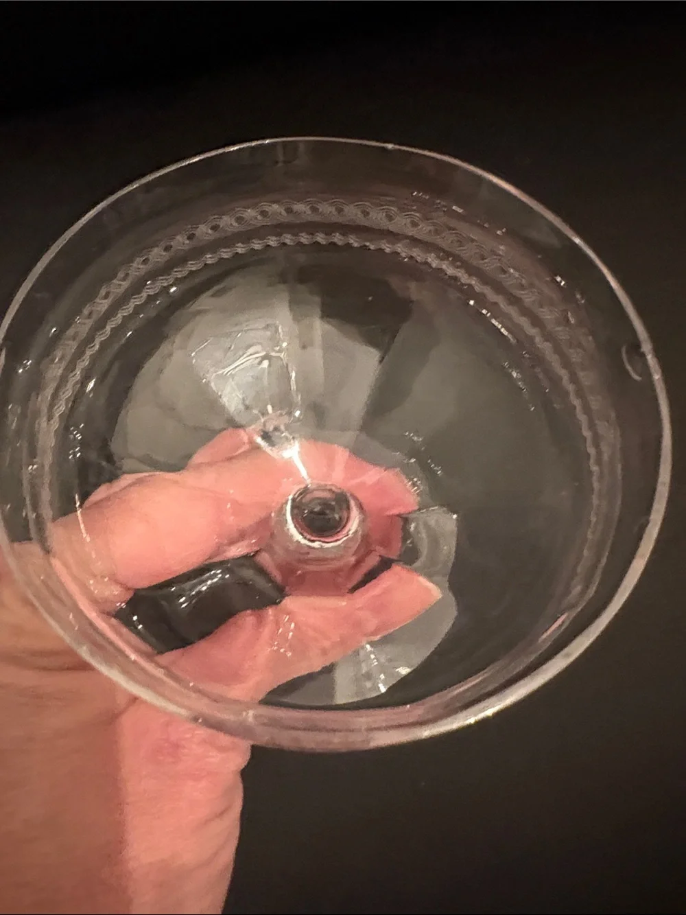 Etched Crystal Glass Small Compote Pedestal Bowl 4
